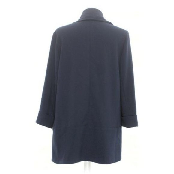 3/$30 Drape Front Boyfriend Blazer, Navy - Picture 6 of 9